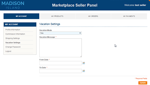 Marketplace Vendor Vacation Mode